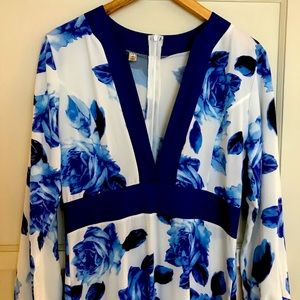 Floor length long sleeve floral dress